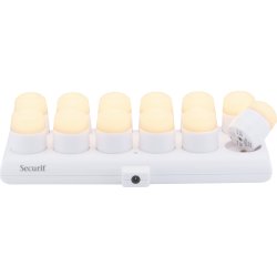 Securit® AYLA hvid glasstage m/farve LED, 12 stk