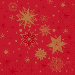 Duni Frokostserviet, 3-lag, Stargazing Red, 50 stk