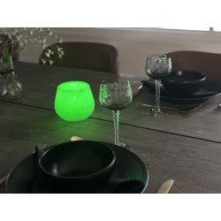 Securit® LUNA hvid glasstage m/farve LED, 12 stk