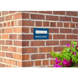 Skilt | Indgang med pil til venstre | 18x13 cm