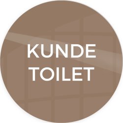 Skilt | Kundetoilet | Ø10 cm | Brun