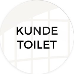 Skilt | Kundetoilet | Ø10 cm | Hvid