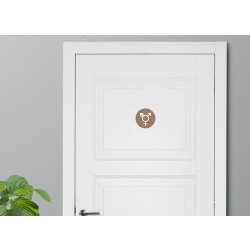 Skilt | Kønsneutral symbol | Ø10 cm | Brun