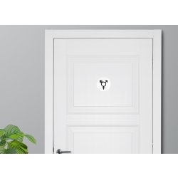 Skilt | Kønsneutral symbol | Ø10 cm | Hvid