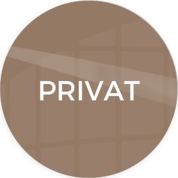 Skilt | Privat | Ø10 cm | Brun