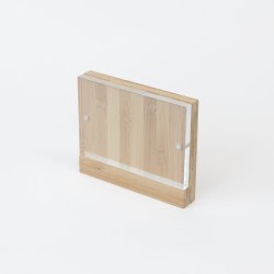 Akryl/bambus display, magnetisk, 10x15 cm, logo