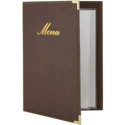 Securit Classic Menukort | A5 | Brun | Logo