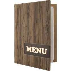Securit Design Menukort | A4 | Wood | Logo