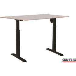Sun-Flex I hæve-sænkebord, 160x80, Sort/lys grå