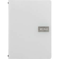Securit Raw Menukort | A4 | Læder | Hvid | Logo