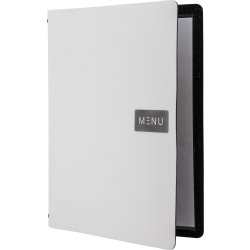 Securit Raw Menukort | A4 | Læder | Hvid | Logo