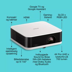 Epson Lifestudio Pop EF-61W projektor, diamanthvid