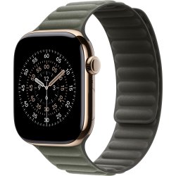 Apple Magnetisk ledrem, Salviegrå, 46 mm - S/M