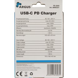Inter-Tech PD-2045, Strømforsyningsadapter, 45Watt