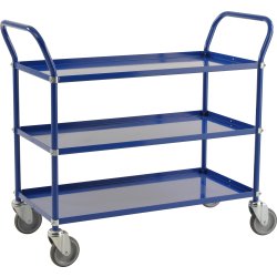 Rullbord med 3 hyllor 1070x585x940 mm 250 kg Blå