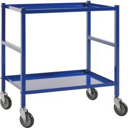 Rullvagn, 2 hyllor, 670x415x760 mm, 150 kg, blå