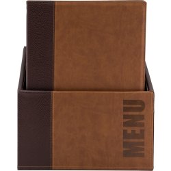 Securit Trendy Menukort | A4 | Brun | Logo | 20st