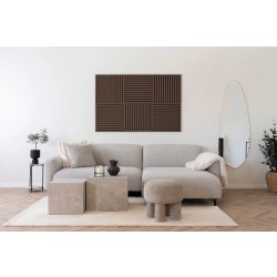 Form akustikpanel, 52x52x2,5 cm, finer/valnødlook