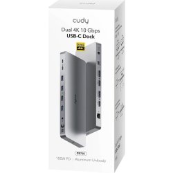 CUDY Dockingstation CS700 10Gbps USB-C Dual 4K