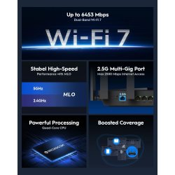 CUDY Wi-Fi Router WR6500H, WF7, BE6500