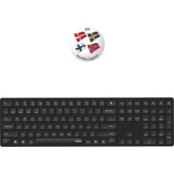RAPOO Tastatur E8020, Multi-Mode, Trådløs, smalt