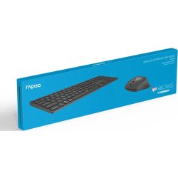 RAPOO Tastatur/Mus-Sæt 9800M, Trådløs, Multi-Mode