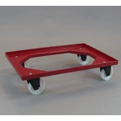 Flexi lagervagn 61x41 cm utan galler, röd