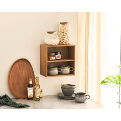Townsville væghylde m/vertikale rum, egetræ