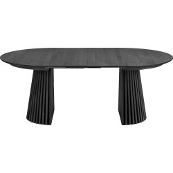 Osaka Spisebord Ø120/120-200x75 cm, sort egfiner