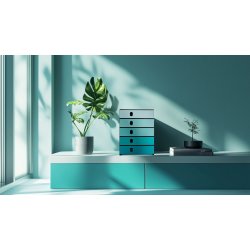 Styroval Pro Eco Skuffekabinet | 5 skuffer | Aqua