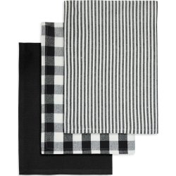 Engholm kökshanddukar, bomull, 50x70cm, svart, 3st