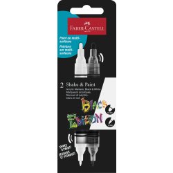 Faber-Castell Akrylmarker | Sort & hvid | 2 stk.