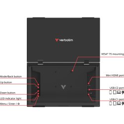 Verbatim 15.6'' Dual Transportabel Touch-skærm