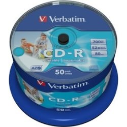 Verbatim CD-R Wide Print. 52X No ID spindel 50-pak