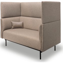 Mute 2 pers. høj mødesofa inkl. 2 puder, sand