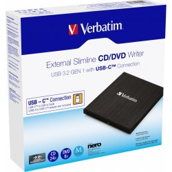 Verbatim Slank ekstern CD/DVD-brænder med USB-C