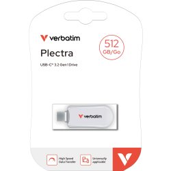 VERBATIM Plectra USB-C Flash Drive, Hvid - 512GB