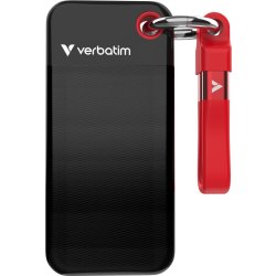 VERBATIM USB 3.2 Gen 2 1TB, SSD, Sort/Rød