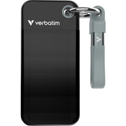 VERBATIM USB 3.2 Gen 2 2TB, SSD, Sort/Grå
