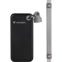 VERBATIM USB 3.2 Gen 2 2TB, SSD, Sort/Grå