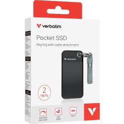 VERBATIM USB 3.2 Gen 2 2TB, SSD, Sort/Grå