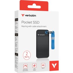 VERBATIM USB 3.2 Gen 2 2TB, SSD, Sort/blå