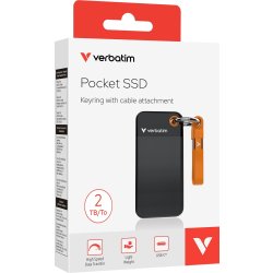 VERBATIM USB 3.2 Gen 2 2TB, SSD, Sort/Orange