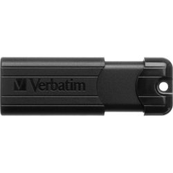 Verbatim USB 3.2, PinStripe 64GB, Sort