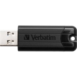 Verbatim USB 3.2, PinStripe 64GB, Sort