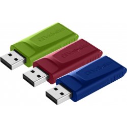 Verbatim USB-Nøgle, 16GB, (3-pack), Rød/Blå/Grøn