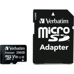 Verbatim Hukommelseskort, Micro SDXC Premium 256GB