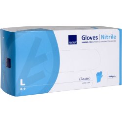 Nitrilhandsker lang | Pudderfri | Large | 100 stk