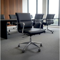 Elva konferencestol, sort/krom