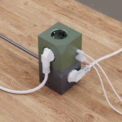 MicroConnect Forlængerledning, 3-stik, USB, 1,5 m